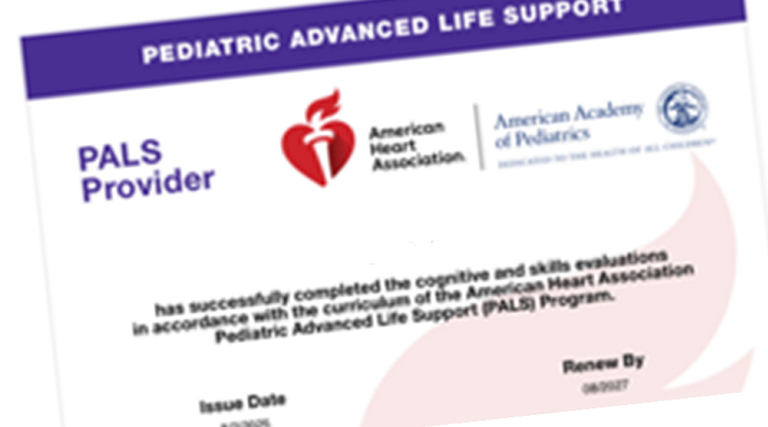 Upload your BLS, ACLS, PALS, etc…